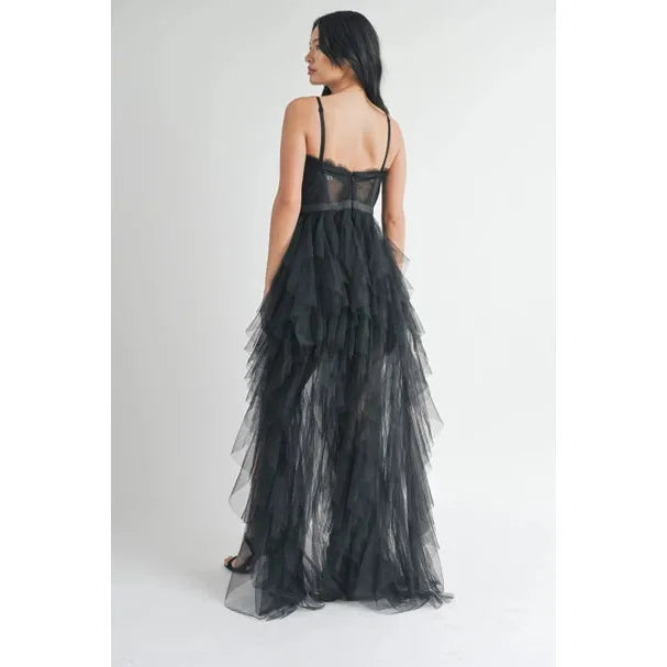 Angela Strapless Tulle Maxi | Swank Boutique