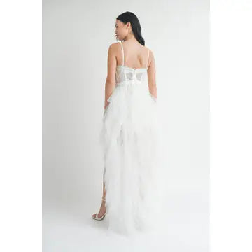 Angela Strapless Tulle Maxi | Swank Boutique