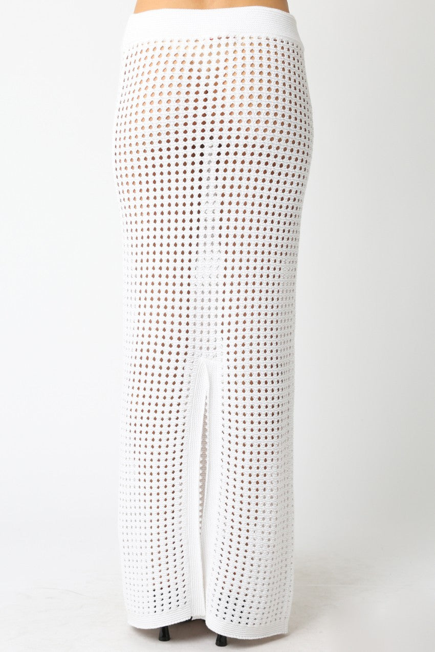 Easy Breezy Knit Skirt White