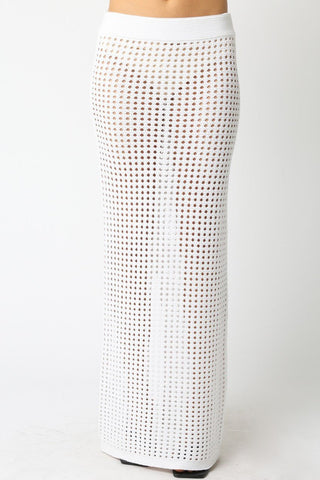 Easy Breezy Knit Skirt White | Swank Boutique