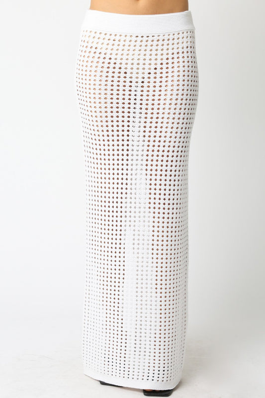 Easy Breezy Knit Skirt White