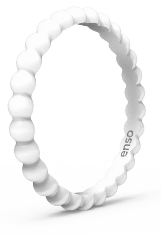 Beaded Stackable Silicone Rings Turquoise/White | Swank Boutique