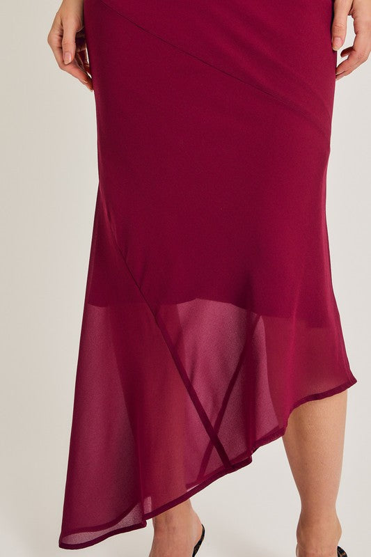 Wine Cowl Neck Top | Swank Boutique