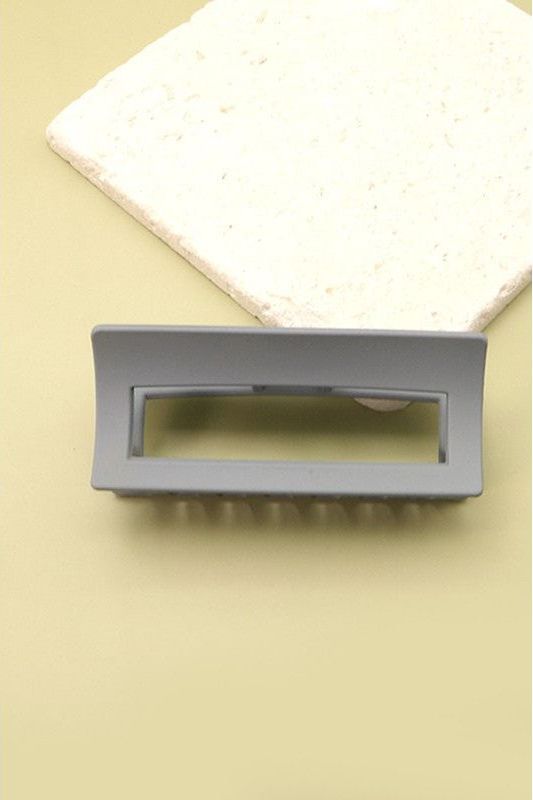 Rectangle Claw Clip- Grey | Swank Boutique