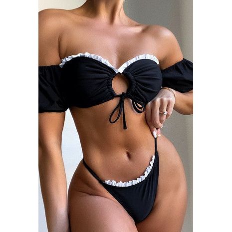 Ruffle Trim Bikini Set- Top | Swank Boutique
