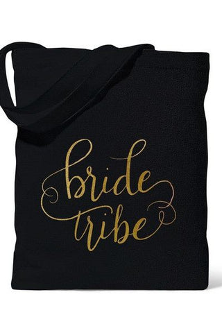 Black Bride Tribe Tote Bag in Canvas | Swank Boutique