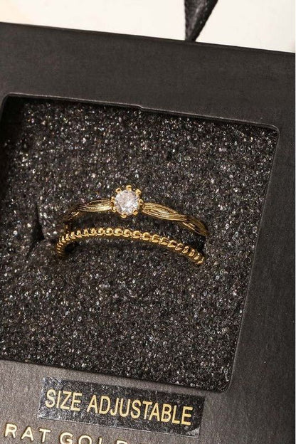 Gold Dipped Double Band Ring | Swank Boutique