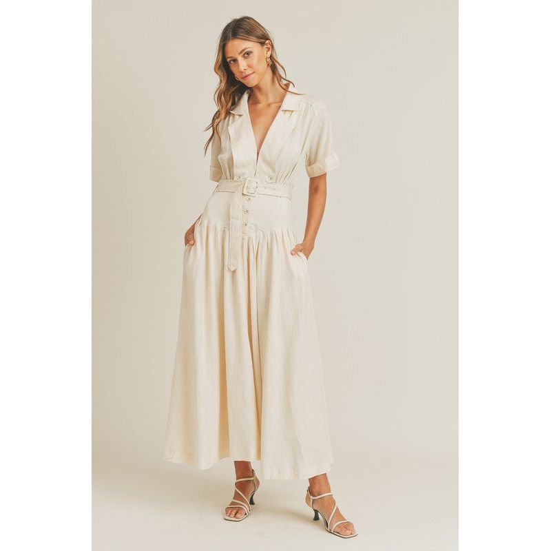 Belted Linen Dress | Swank Boutique