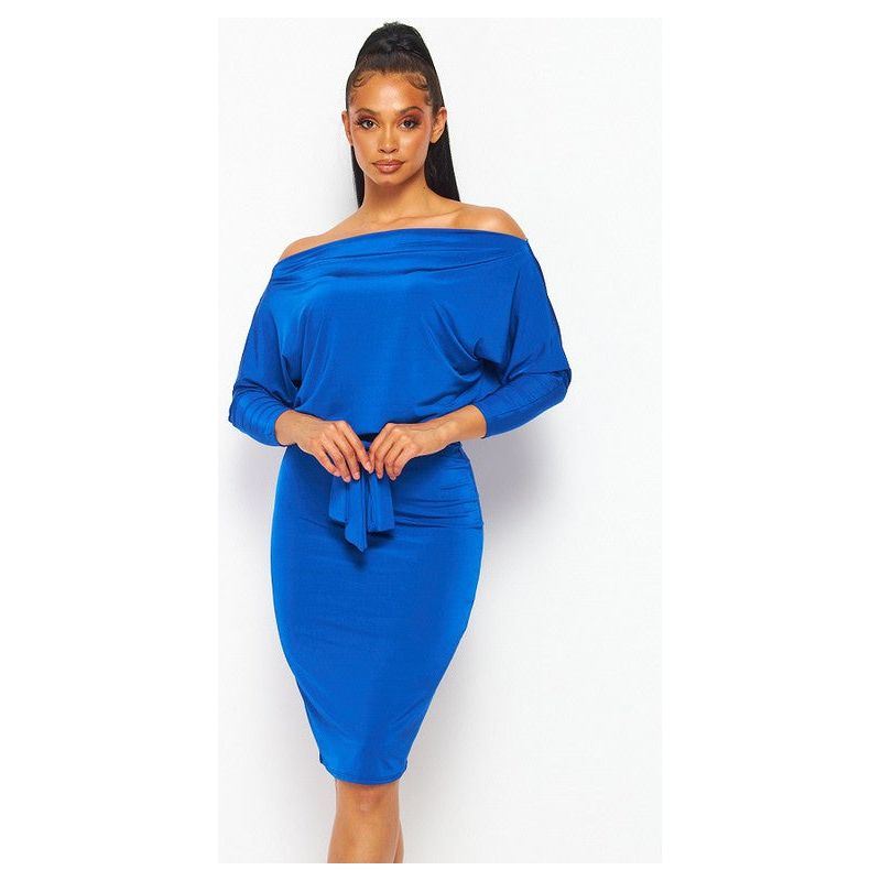 Dolman Sleeve Midi Dress | Swank Boutique