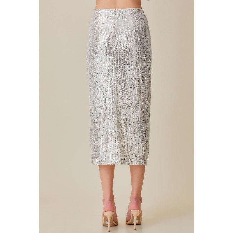 Sequin Shirred Skirt | Swank Boutique