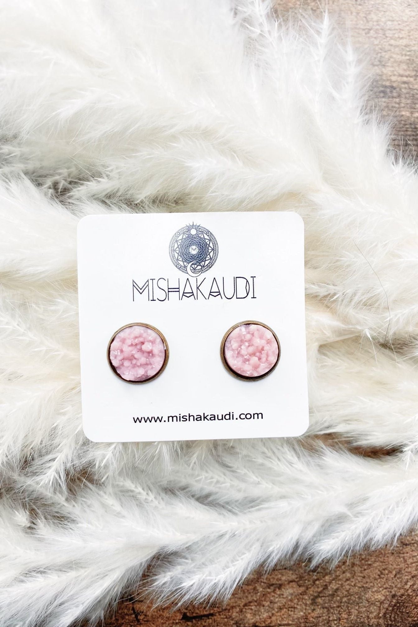 Druzy Earring - Pink Quartz | Swank Boutique