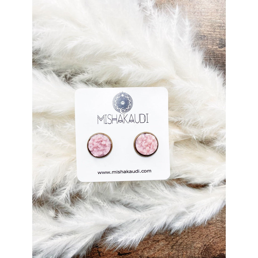 Druzy Earring - Pink Quartz | Swank Boutique