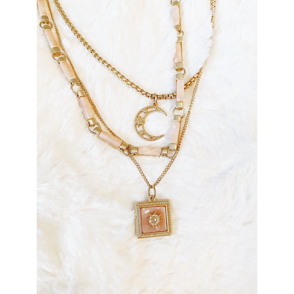 Moon and Sun Layer Necklace | Swank Boutique