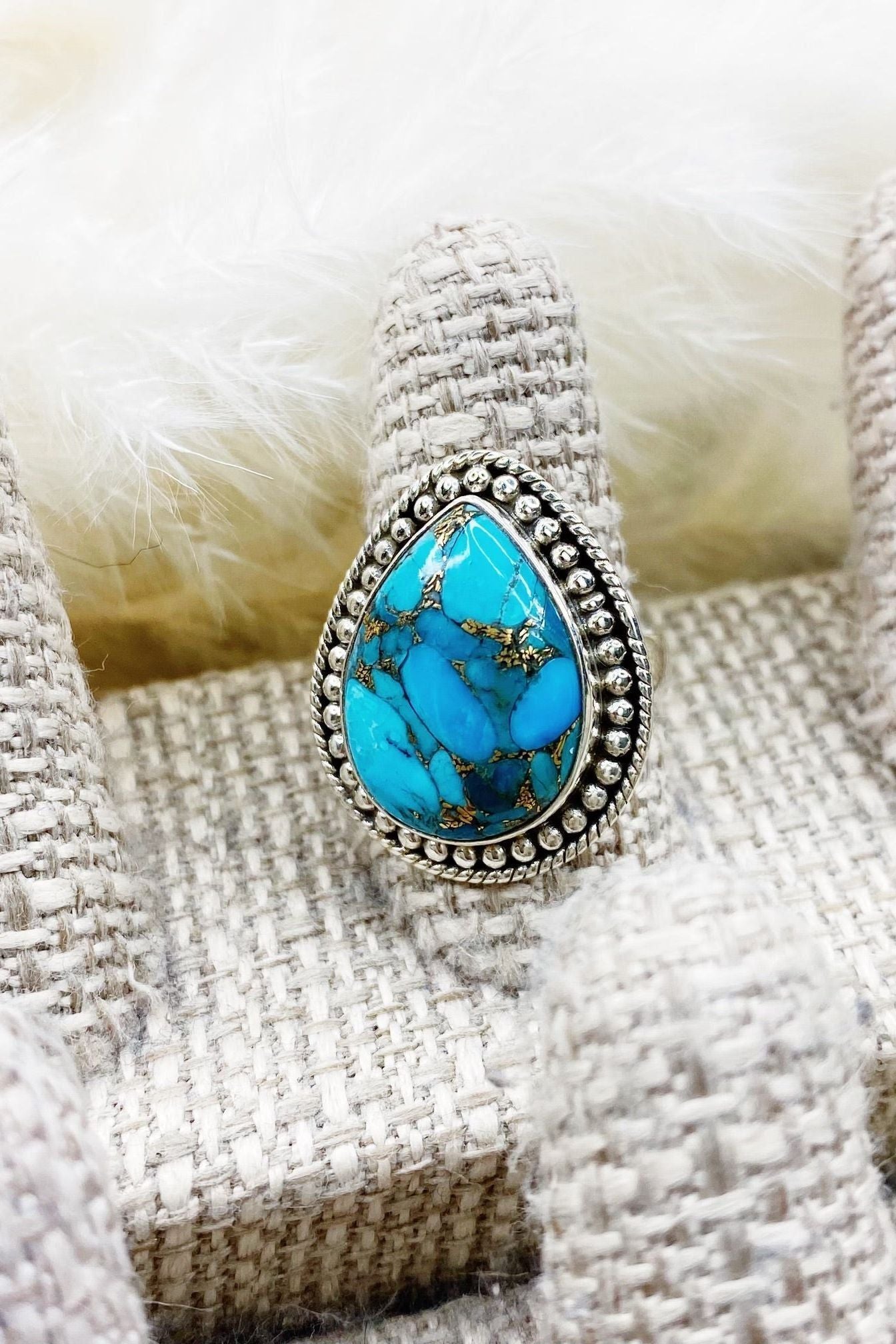 Copy of Tear Drop Turquoise Ring | Swank Boutique