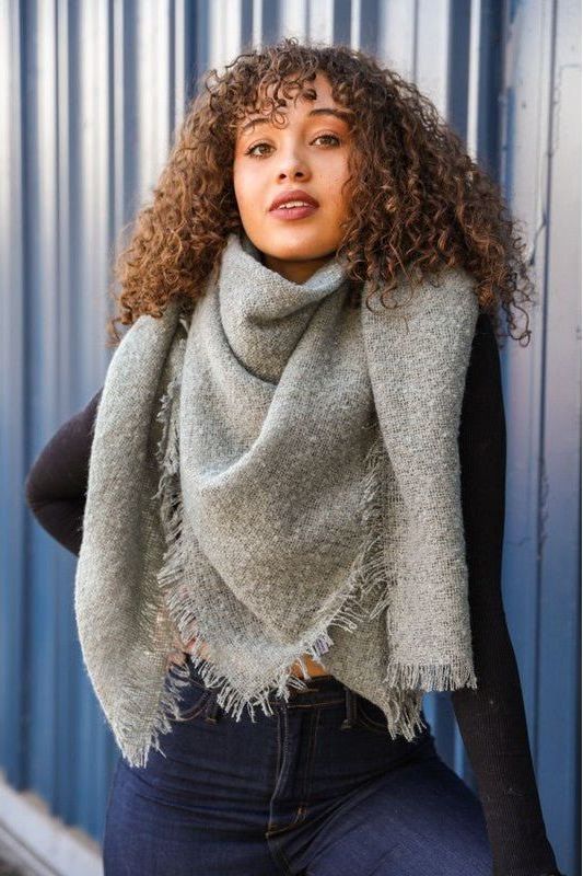 Mohair Blanket Scarf- Sage | Swank Boutique