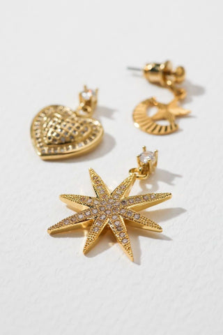 Vanessa Mooney The Starlover 24k Gold Plated Earrings