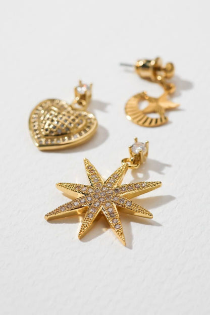 Vanessa Mooney The Starlover 24k Gold Plated Earrings