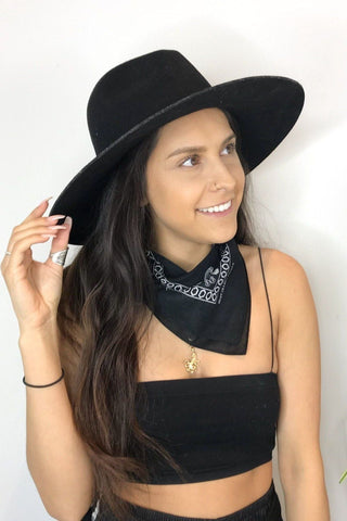 Up-town Bandana Scarf- Black | Swank Boutique