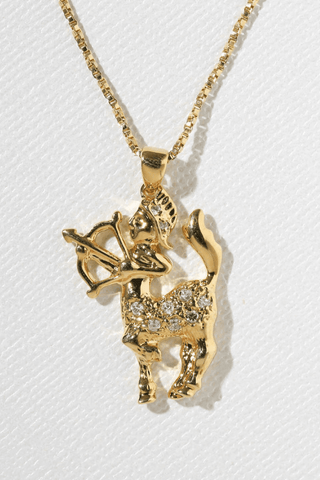 Vanessa Mooney Star Zodiac 24k Gold Plated Necklace | Swank Boutique