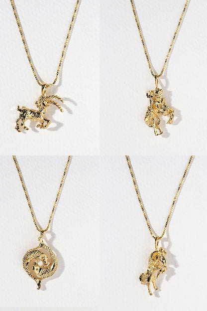 Vanessa Mooney Zodiac 24k Gold Plated Necklace | Swank Boutique