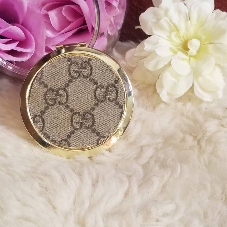 Upcycled Gucci Double Side Compact Mirror | Swank Boutique