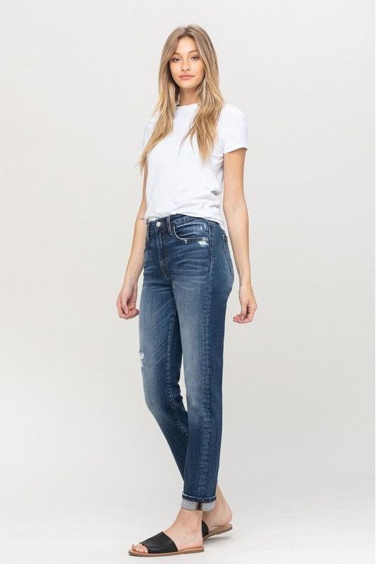 Cuffed Stretch Boyfriend Jean | Swank Boutique