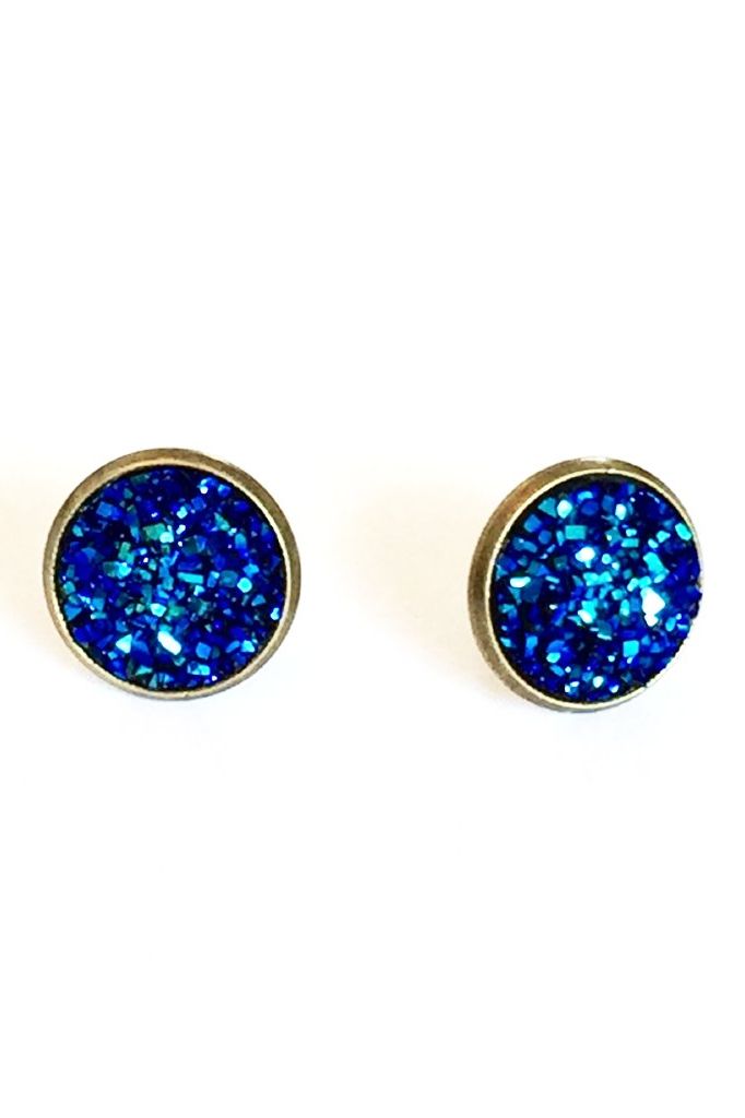 Druzy Earring - Blue | Swank Boutique