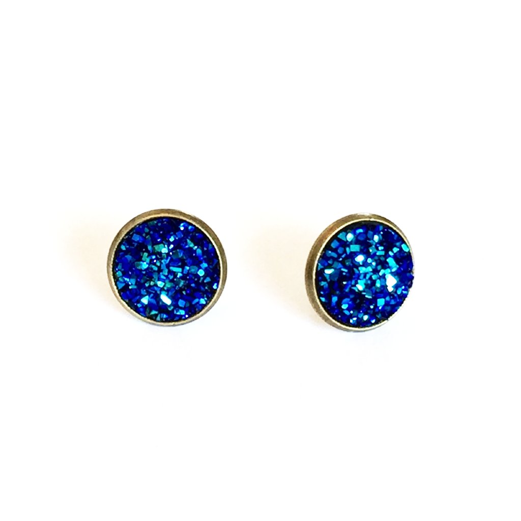 Druzy Earring - Blue | Swank Boutique