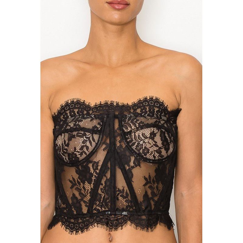 Eyelet Lace Tube Top | Swank Boutique