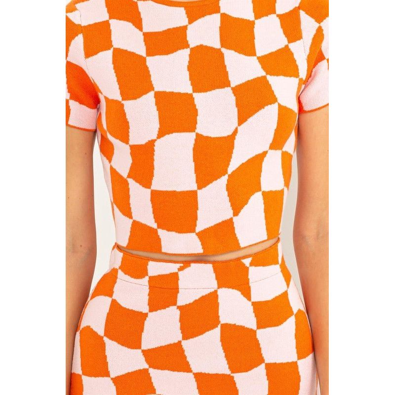 Sunset Checker Set - Skirt | Swank Boutique