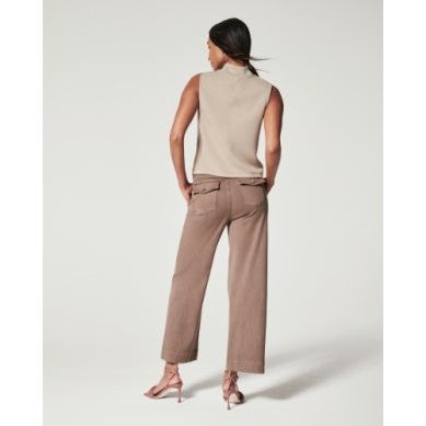 Stretched Twill Cropped Leg Pant - Cedar | Swank Boutique