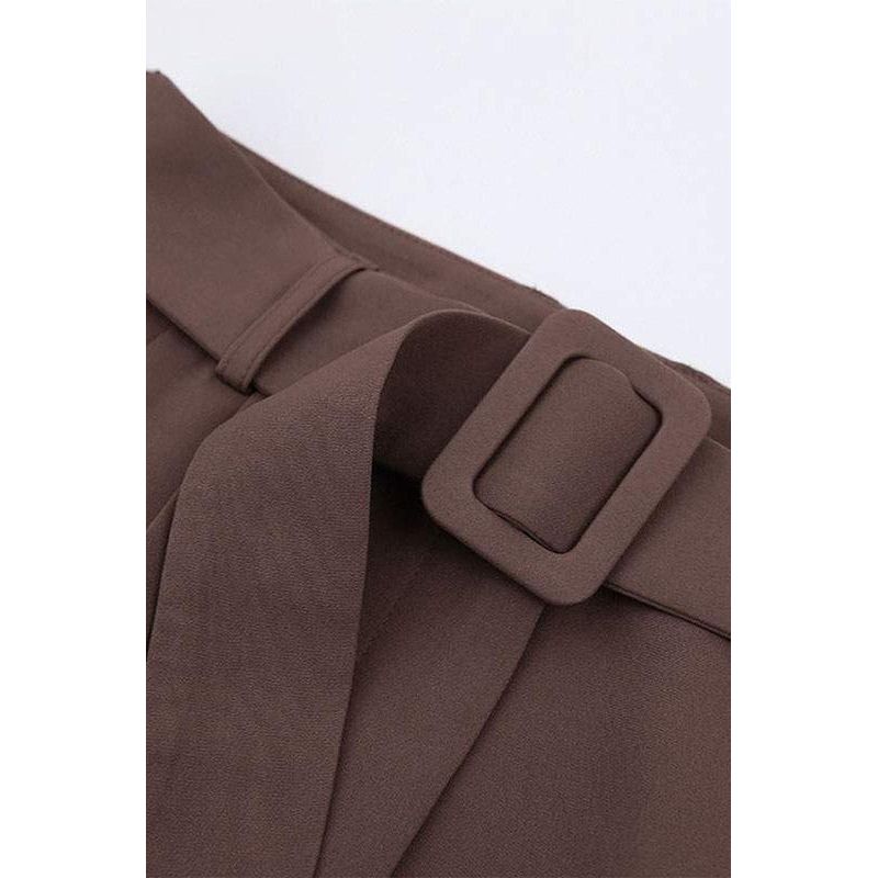High Rise Trouser - Coffee | Swank Boutique