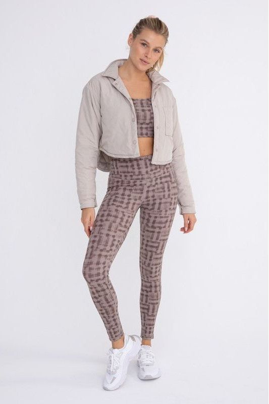 Cropped Collared Puffer - Natural | Swank Boutique