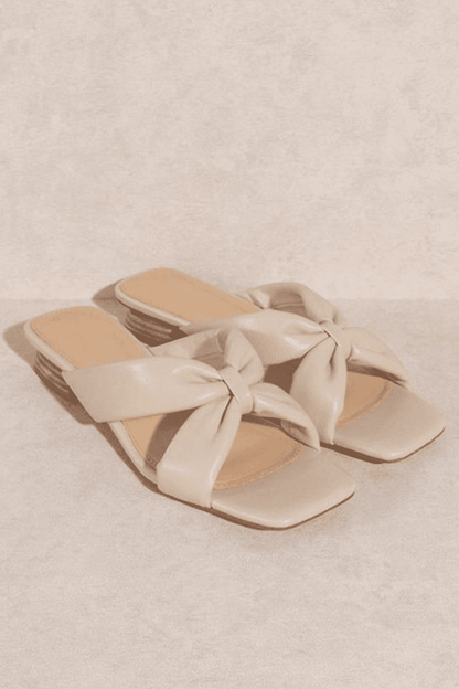 Beige Knot Sandal | Swank Boutique